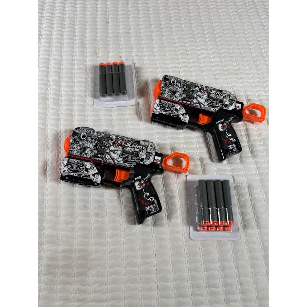 ot of 2 X-Shot Zuru Next Level Foam Dart Blasters